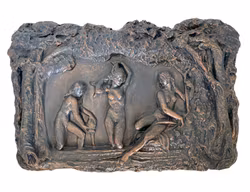 GINO MANCA. Wall relief, bronzed art mass, signed