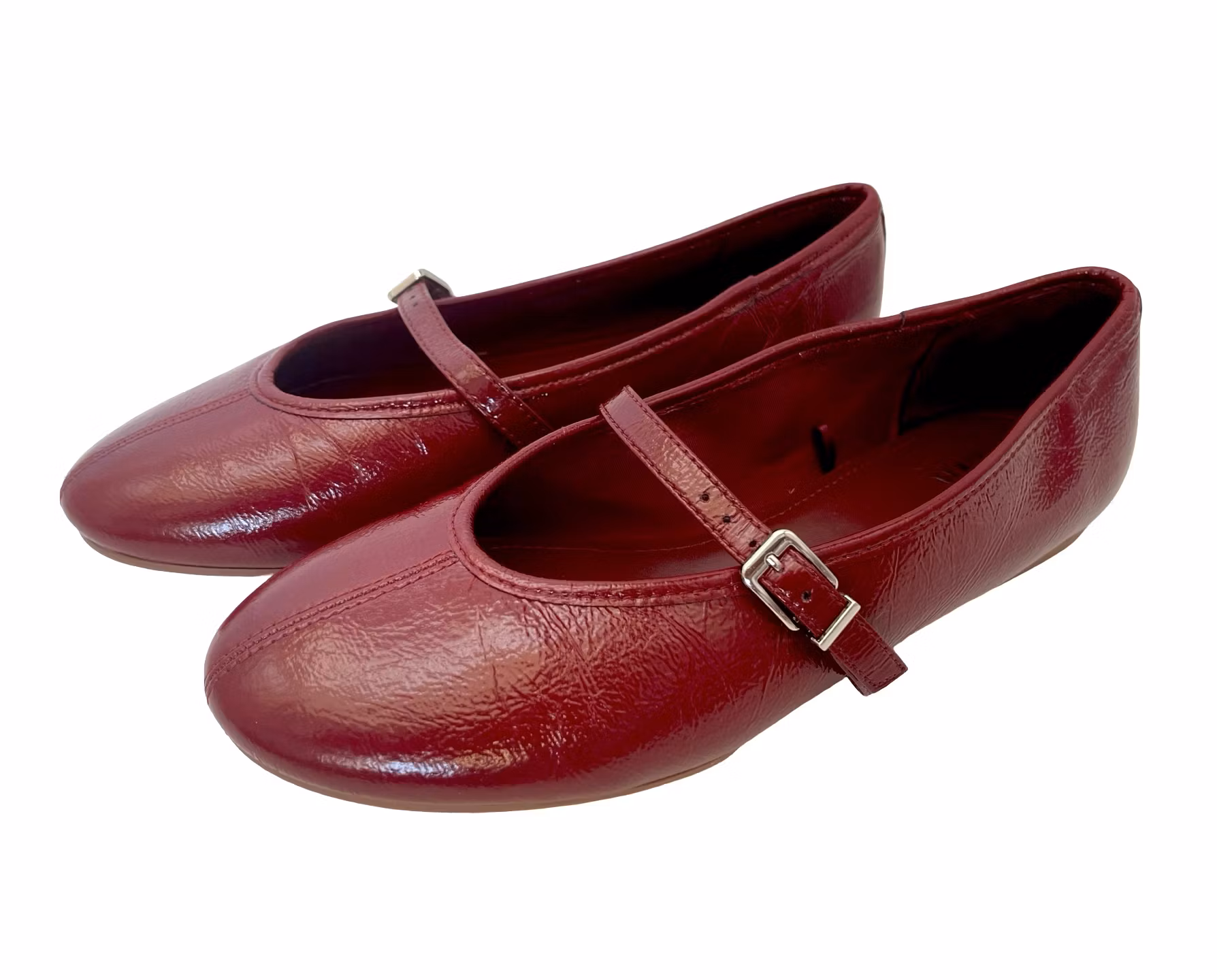 ZARA - BALLERINA Buty damskie Czerwone lakierowane balerinki rozmiar 37