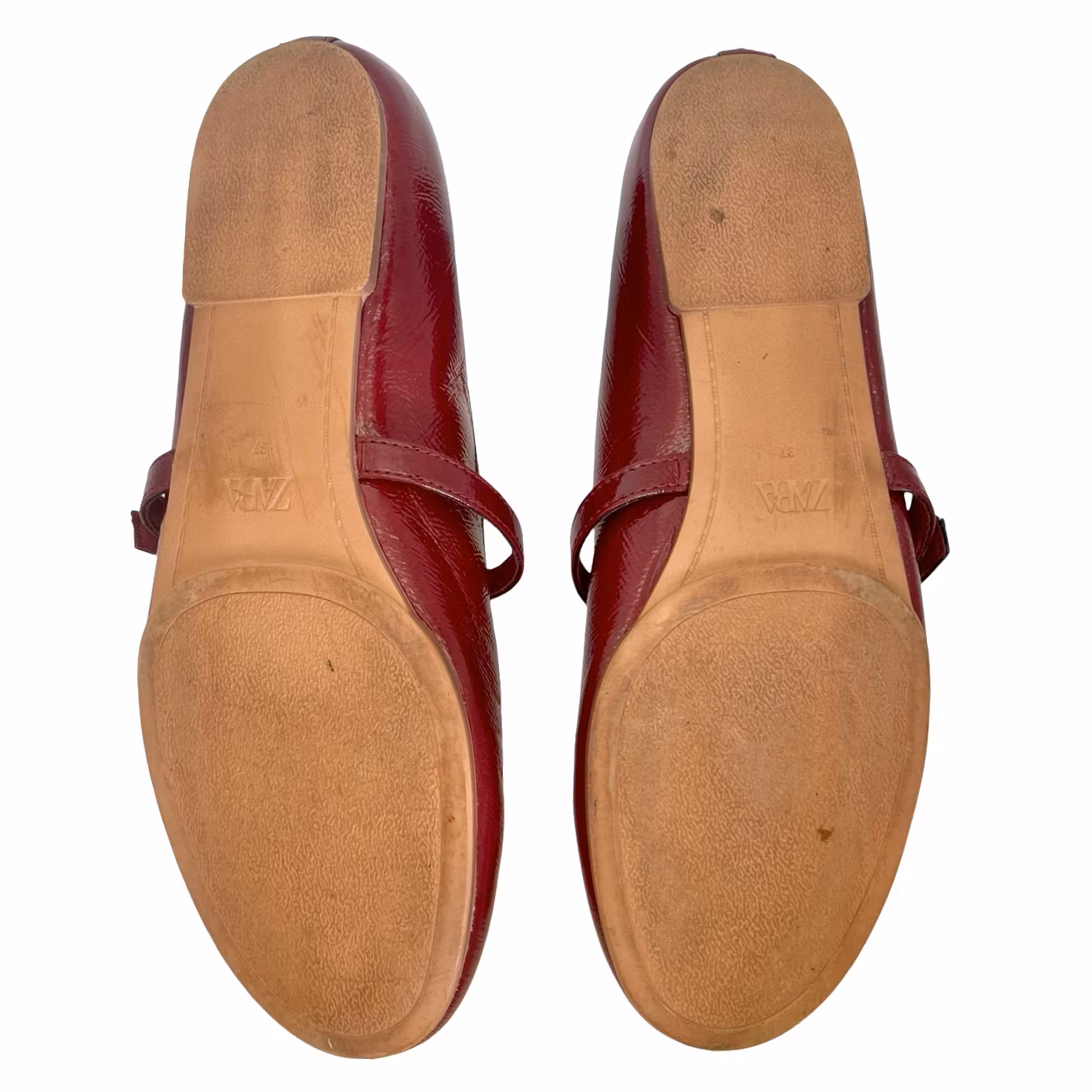 ZARA - BALLERINA Buty damskie Czerwone lakierowane balerinki rozmiar 37