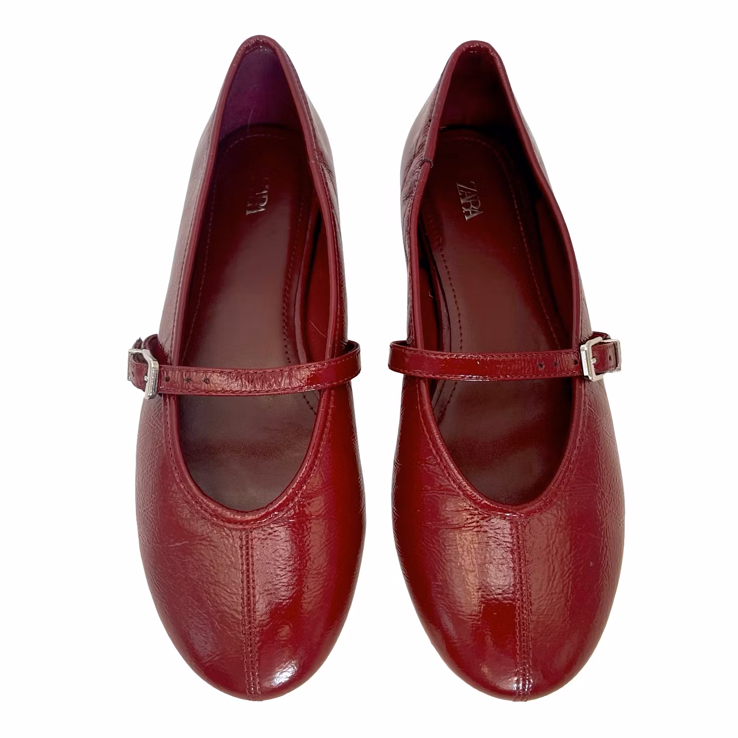 ZARA - BALLERINA Buty damskie Czerwone lakierowane balerinki rozmiar 37