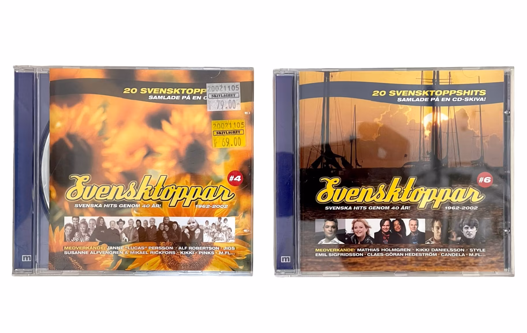 6 pcs. 20 Swedish Top Songs 1962 - 2002, Collected on CDs