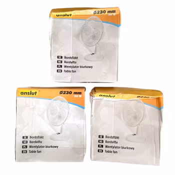 3 st. Bordsfläktar - Anslut 230 mm, 30 W