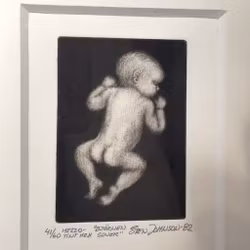 Sten Johnson - Mezzotint -"Björnen Sover" Litografi 41/60 -82