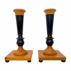 KANDELAARS, een paar, Karl-Johan-stijl, kunstdraaier, jaren 30