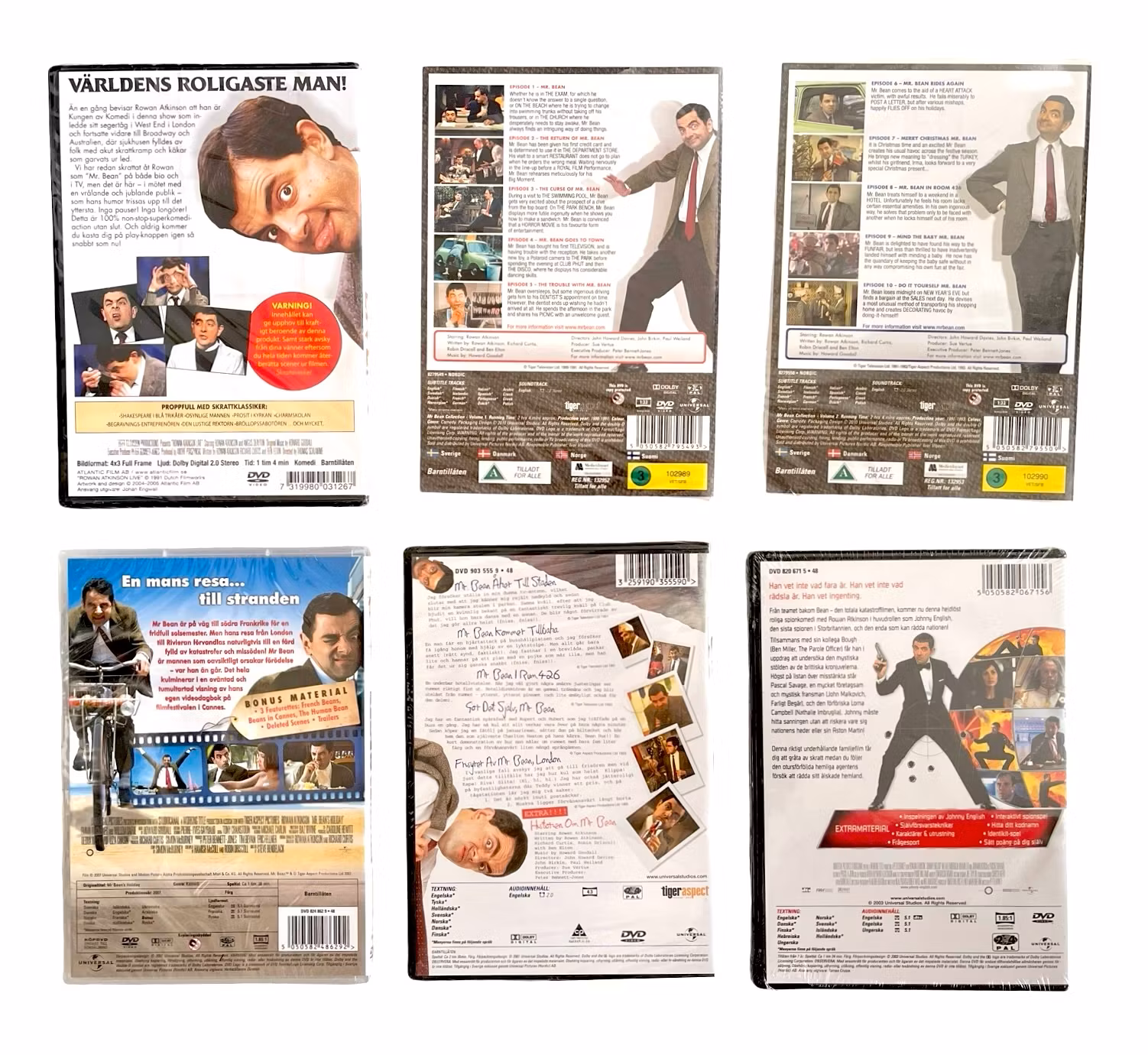 6 stk. Mr. Bean - Samling, Innpakket DVD NY