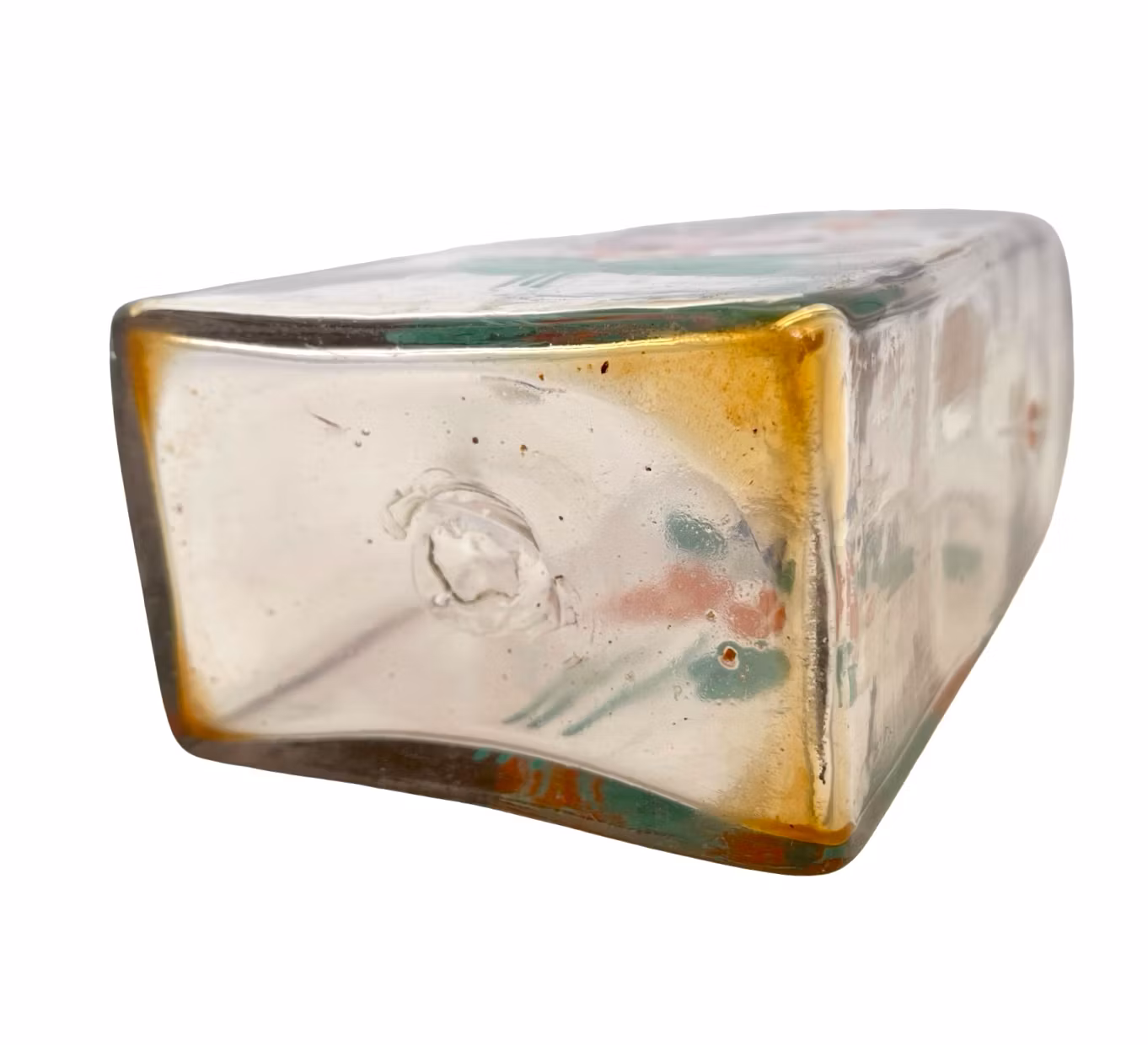 Antik Munblåst handmålad Karaff / Brännvinsflaska 1800-tal