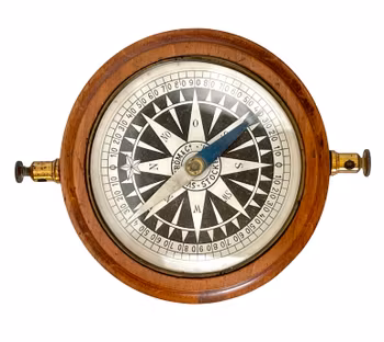 KOMPASS, Svanström & Co, Stockholm, Trä och mässing