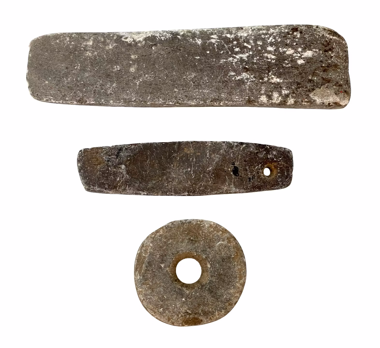 SKIFFERHÄNGE, stenåldern, m.m. 3 delar