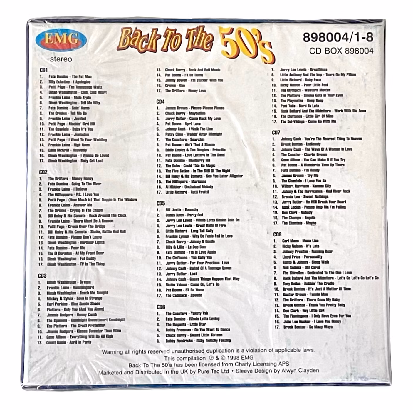 Ritorno agli anni '50 - Juke Box Klassik, CD (8 dischi) incartato in plastica NUOVO