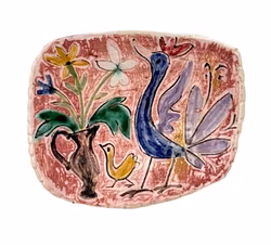 RUT BRYK (Finlandia, 1916-1999) Broche, Porcelana, Firmado