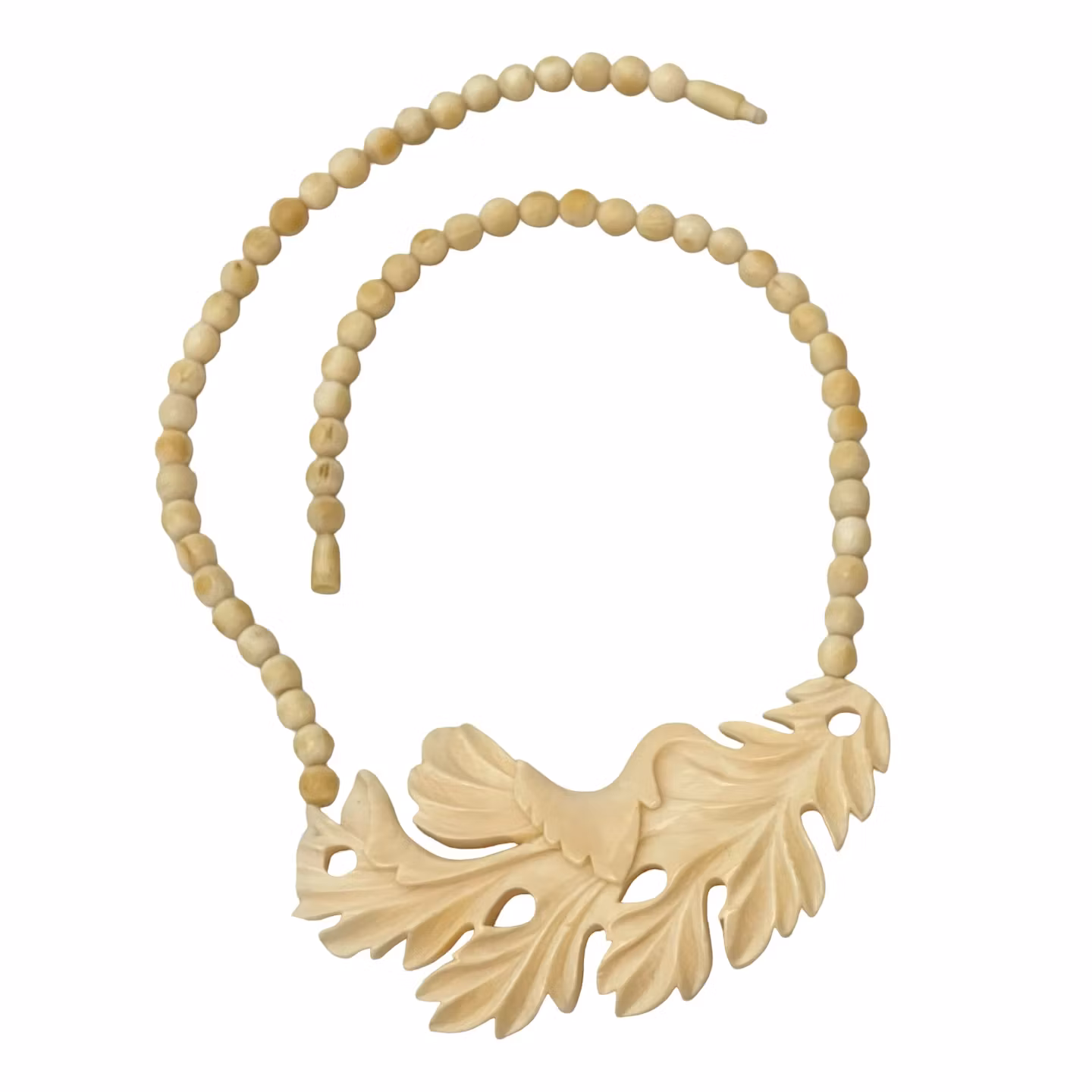 Antyczny wiktoriański naszyjnik z prawdziwej kości słoniowej