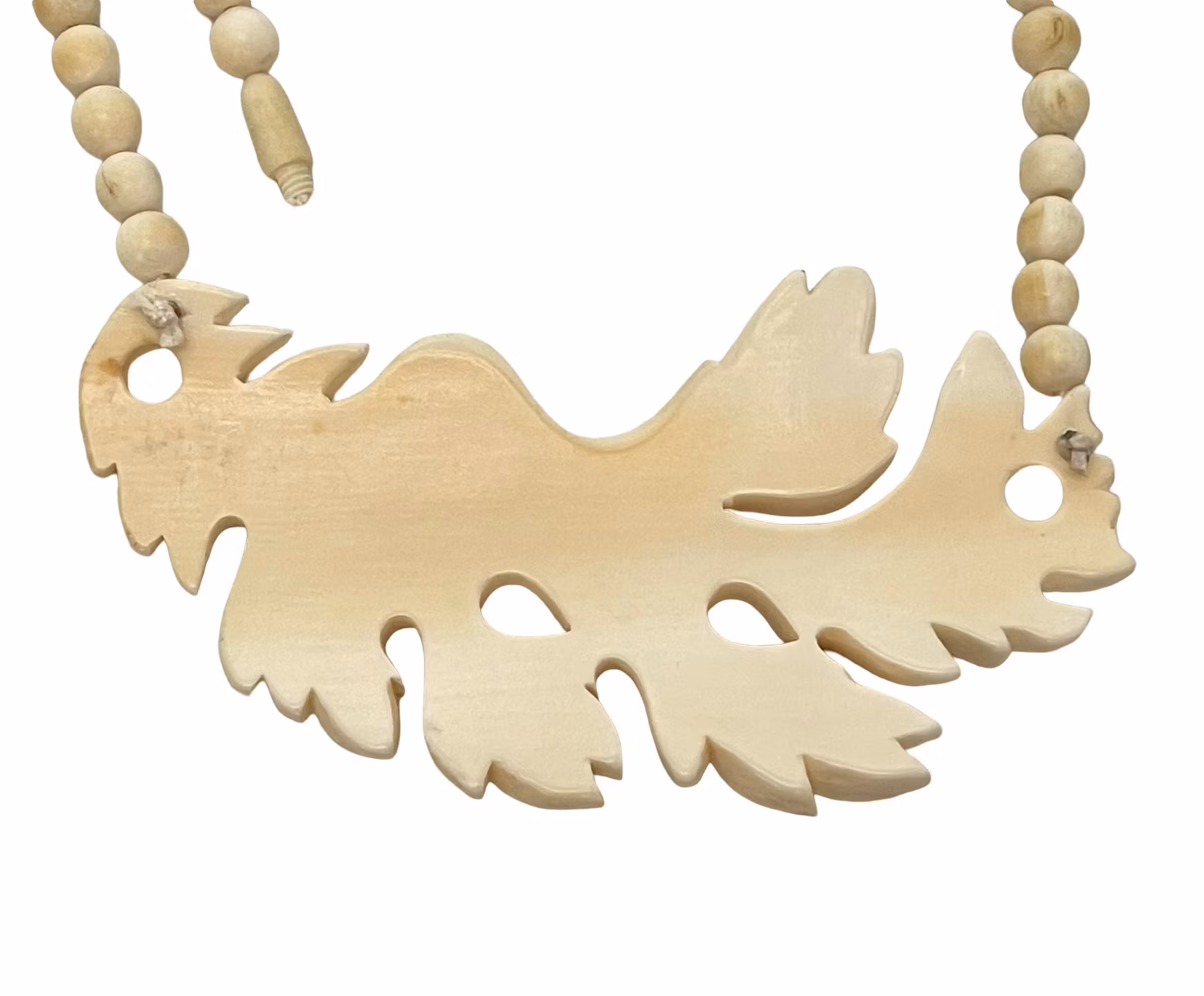 Antyczny wiktoriański naszyjnik z prawdziwej kości słoniowej