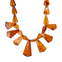 Collana art déco, ambra autentica tagliata, dosata