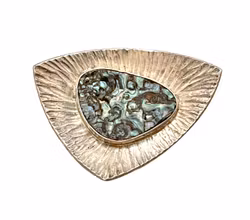 PER ERICSSON - BROCHE, sterling zilver met parelmoer, gesigneerd