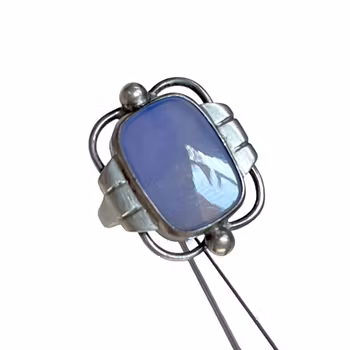 Vintage silver ring med blå Kalcedon