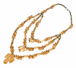 Vintage Afrikanska Handsnidad ben halsband