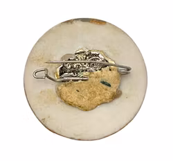 Vintage BROCHE, håndmalet porcelæn, signeret