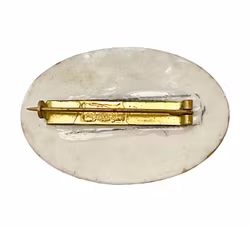 Broszka vintage, ręcznie malowana porcelana, sygnowana