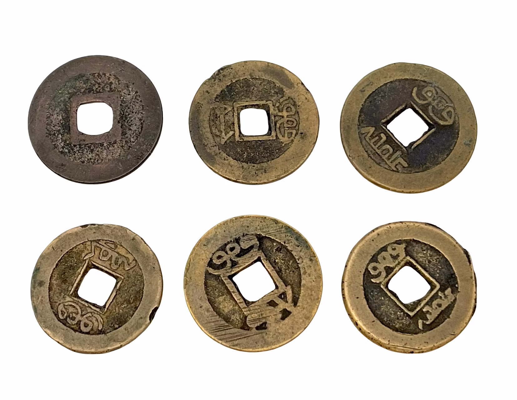 6 st. Antik Kinesisk Qingdynastin Mynt