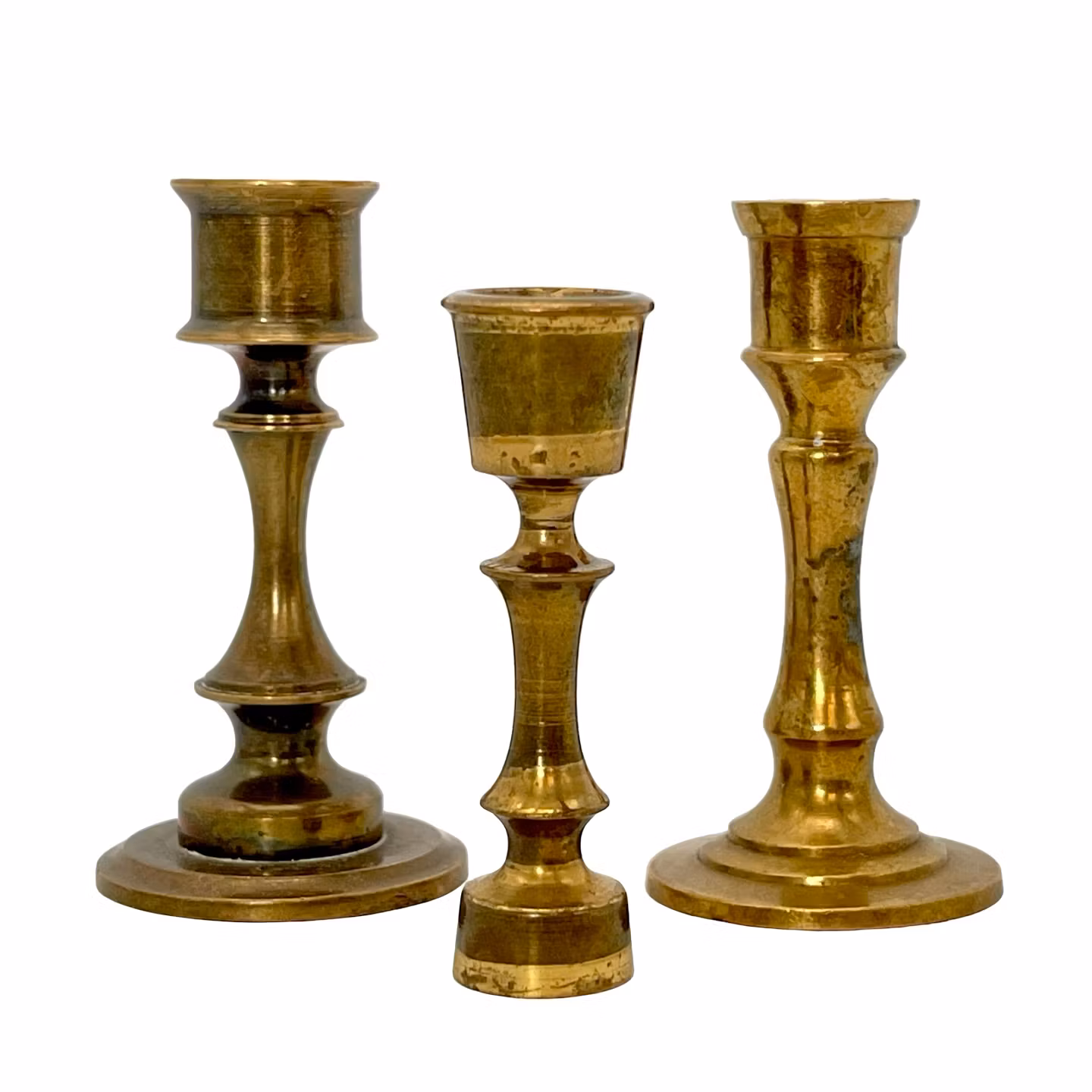 LJUSSTAKAR, 3 delar, Mässing