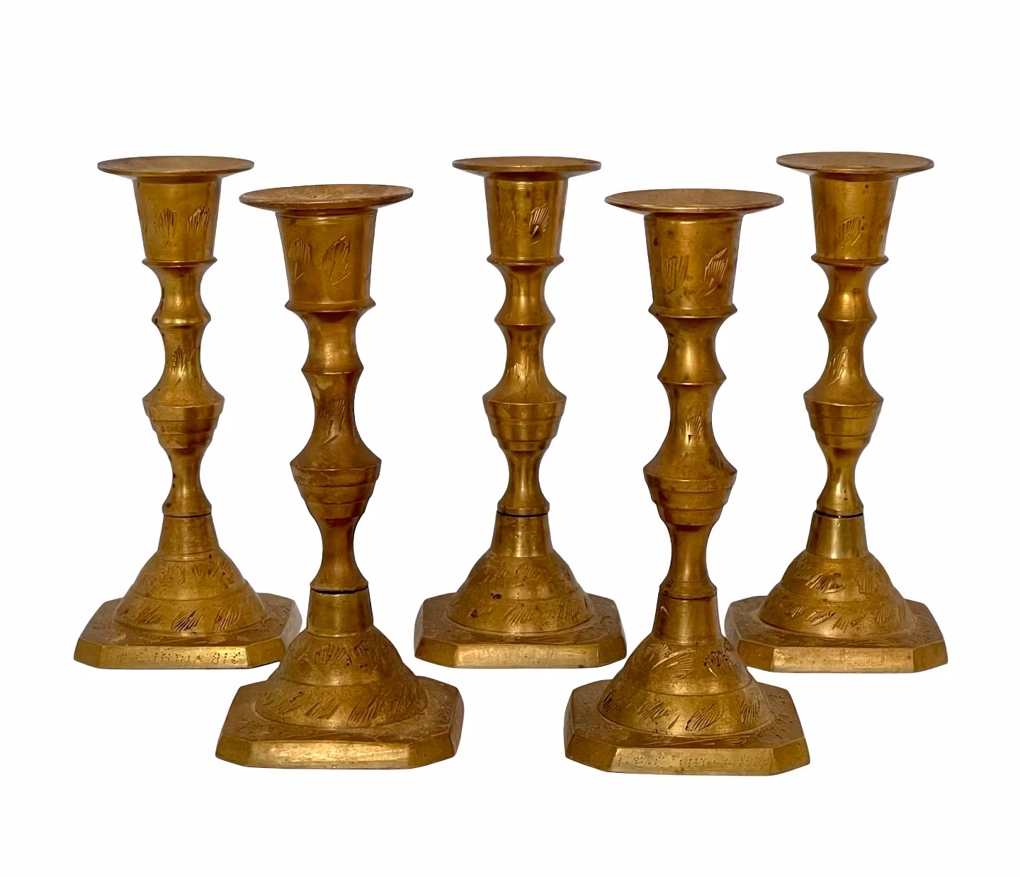 PORTACANDELE, 5 pezzi, Ottone