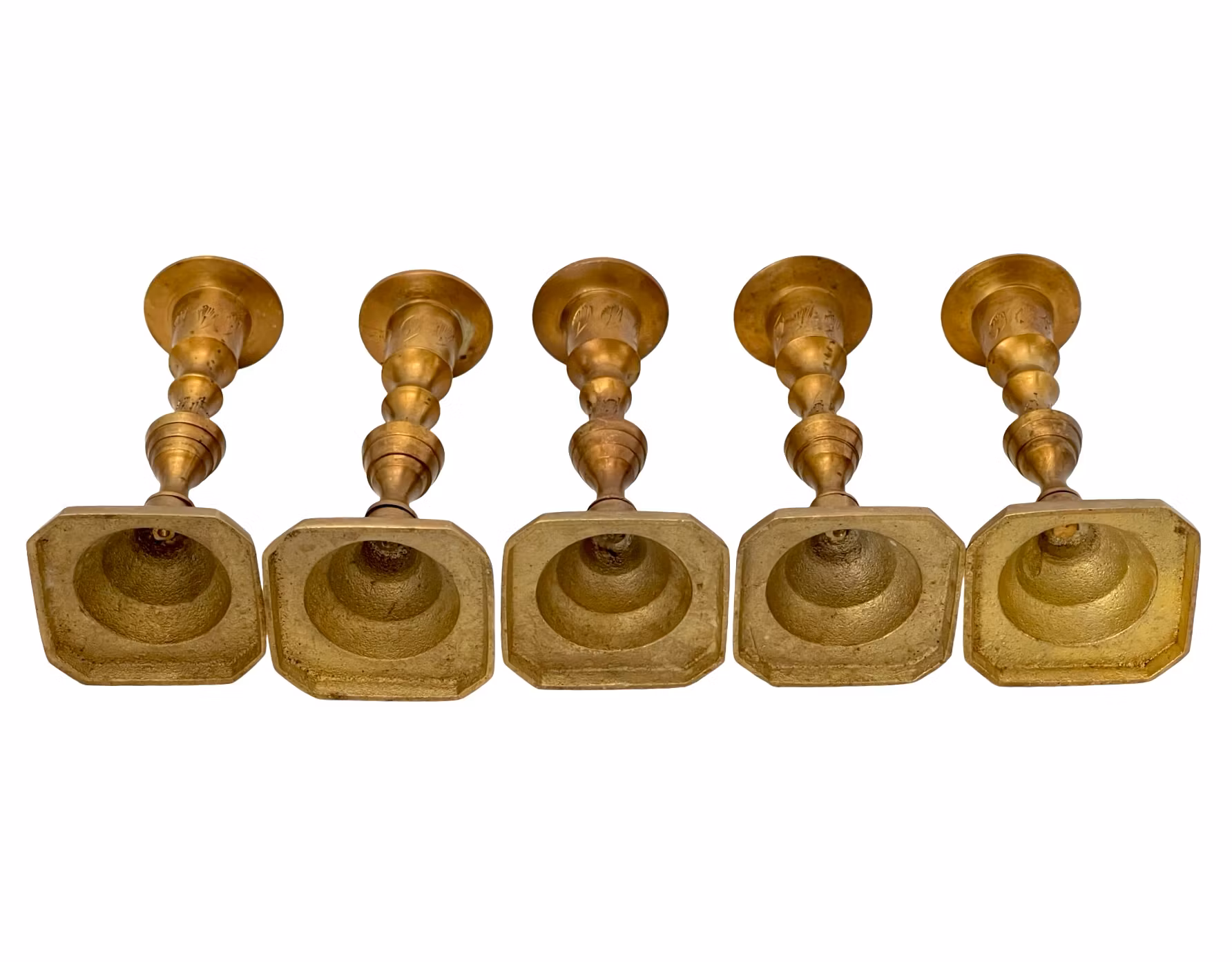 PORTACANDELE, 5 pezzi, Ottone