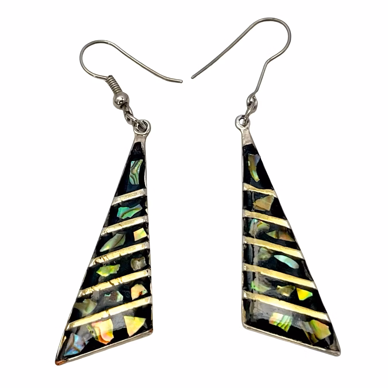 Kolczyki z masy perłowej w stylu retro z zawieszką, biały metal