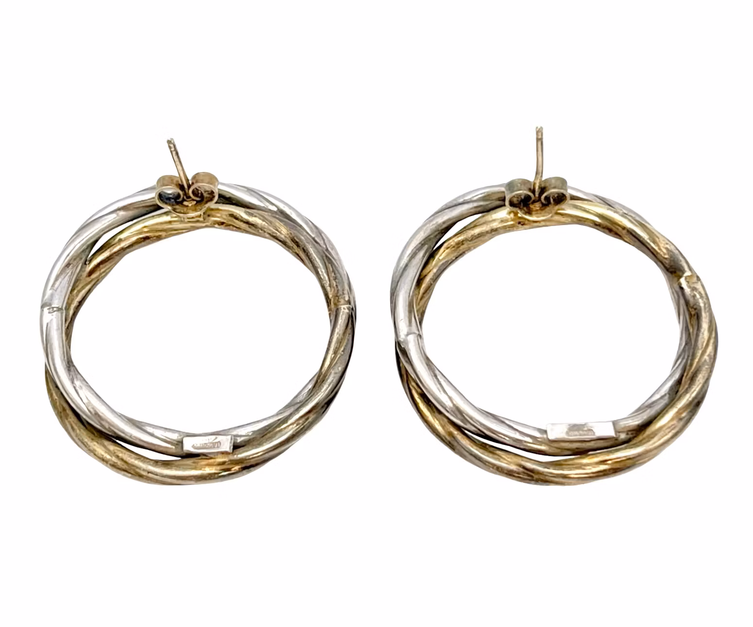 KOLCZYKI 1 para - Srebro próby 925 ze srebrem pozłacanym, Włochy