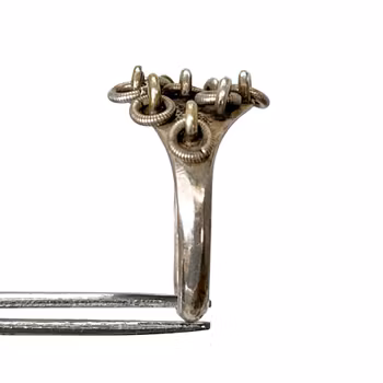 Retro GR Lindbäck PIERŚCIONEK srebrny Nederkalix, Szwecja 1936