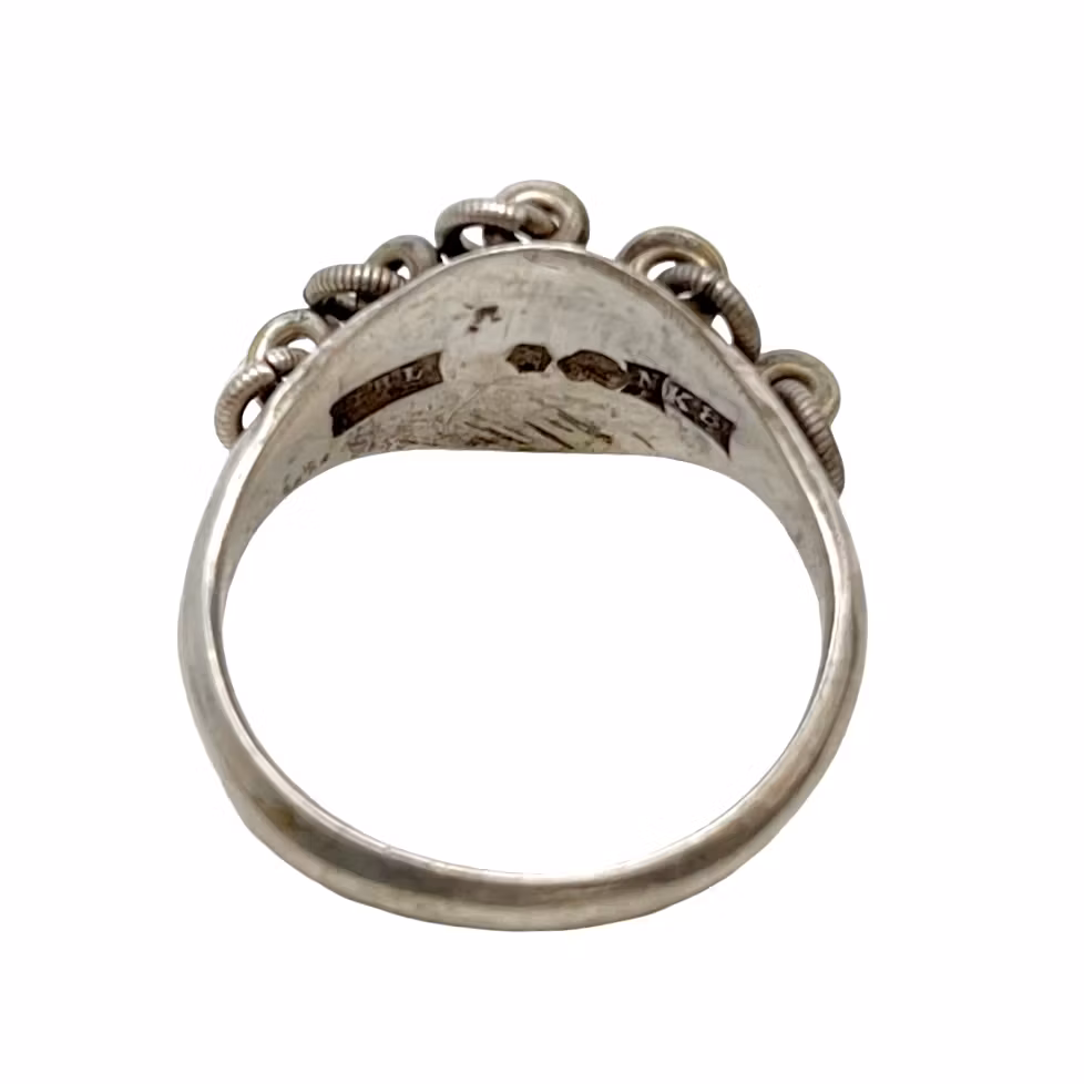 Retro GR Lindbäck silver RING Nederkalix, Sverige 1936