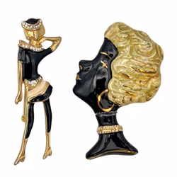 BROSCHEN, ALGOT MÅNSON, Copyr Skåre Keramik mit vergoldeter Metallbrosche