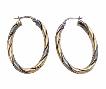 ÖRHÄNGEN 1 par - 925 Sterling Silver Gul Ros pläterade