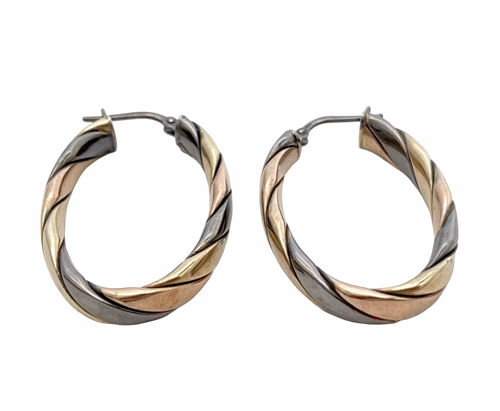 KOLCZYKI 1 para - srebro próby 925 platerowane żółtą różą