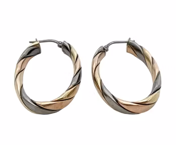 ÖRHÄNGEN 1 par - 925 Sterling Silver Gul Ros pläterade