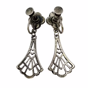 Vintage ÖRHÄNGEN 1 par - Vitmetall