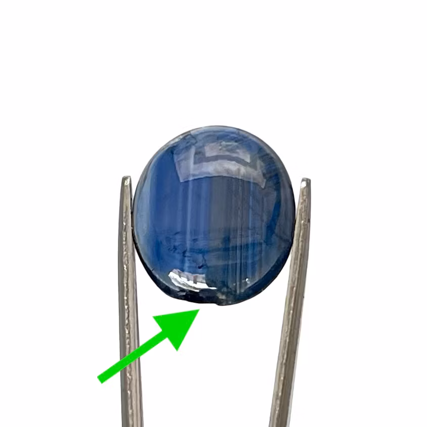 6,20-karatowy naturalny szafir gwiaździsty o szlifie kaboszonowym