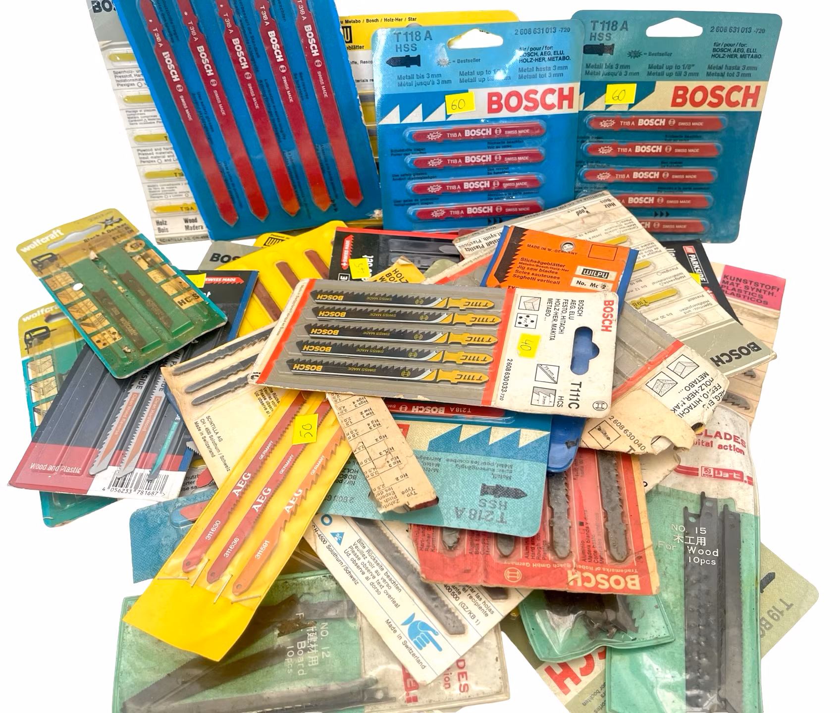 Parti med stikksagblad ca. 175 stk. Bosch mm