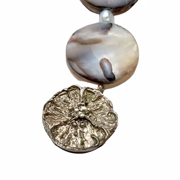 Vintage COLLIER Pärlemor med odlade små pärlor silverlås