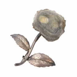 Vintage broche - Agaat geode bloem