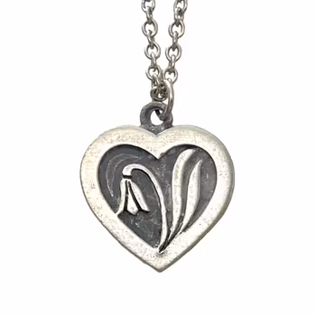 HALSSMYCKE - Svenskt Tenn, klockad blomma i hjärta