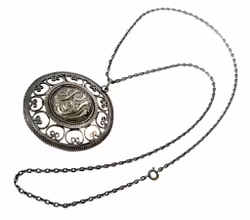 Vintage zilveren ketting met hanger