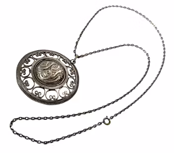 Vintage Silver halsband med med hänge