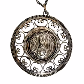 Vintage Silver halsband med med hänge