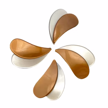 4 st. Vintage BROSCHER - Löv i plast