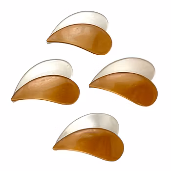 4 st. Vintage BROSCHER - Löv i plast