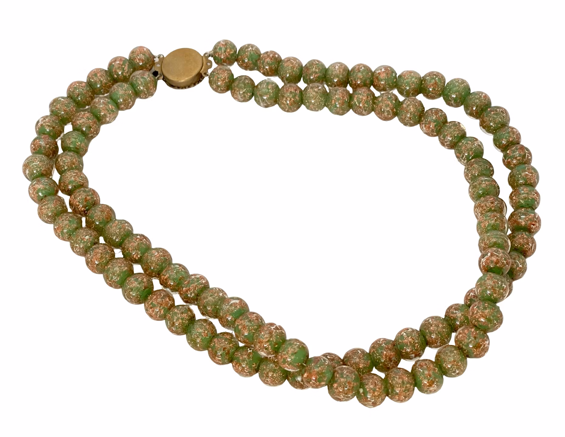 Vintage COLLIER, 2- Radigt, Venedig Murano handgjorda glaspärlor