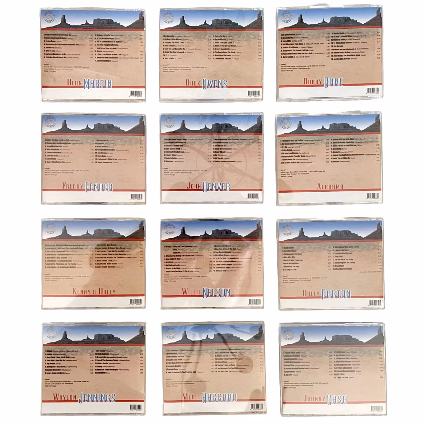 COUNTRY LEGENDAT - 12 CD:n kokoelma