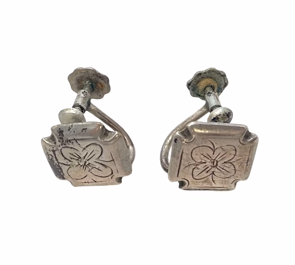 KOLCZYKI vintage 1 para - HGR, Sztokholm, Srebro