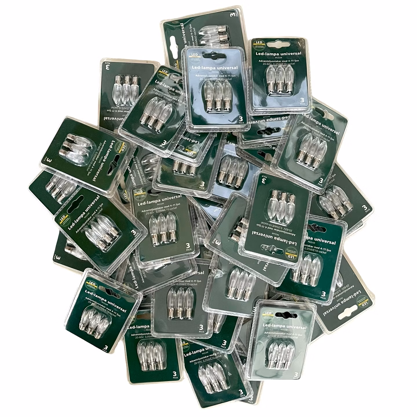 40x 3-pack, LED-lampor, Universal, Passar för Adventsljusstakar mm.
