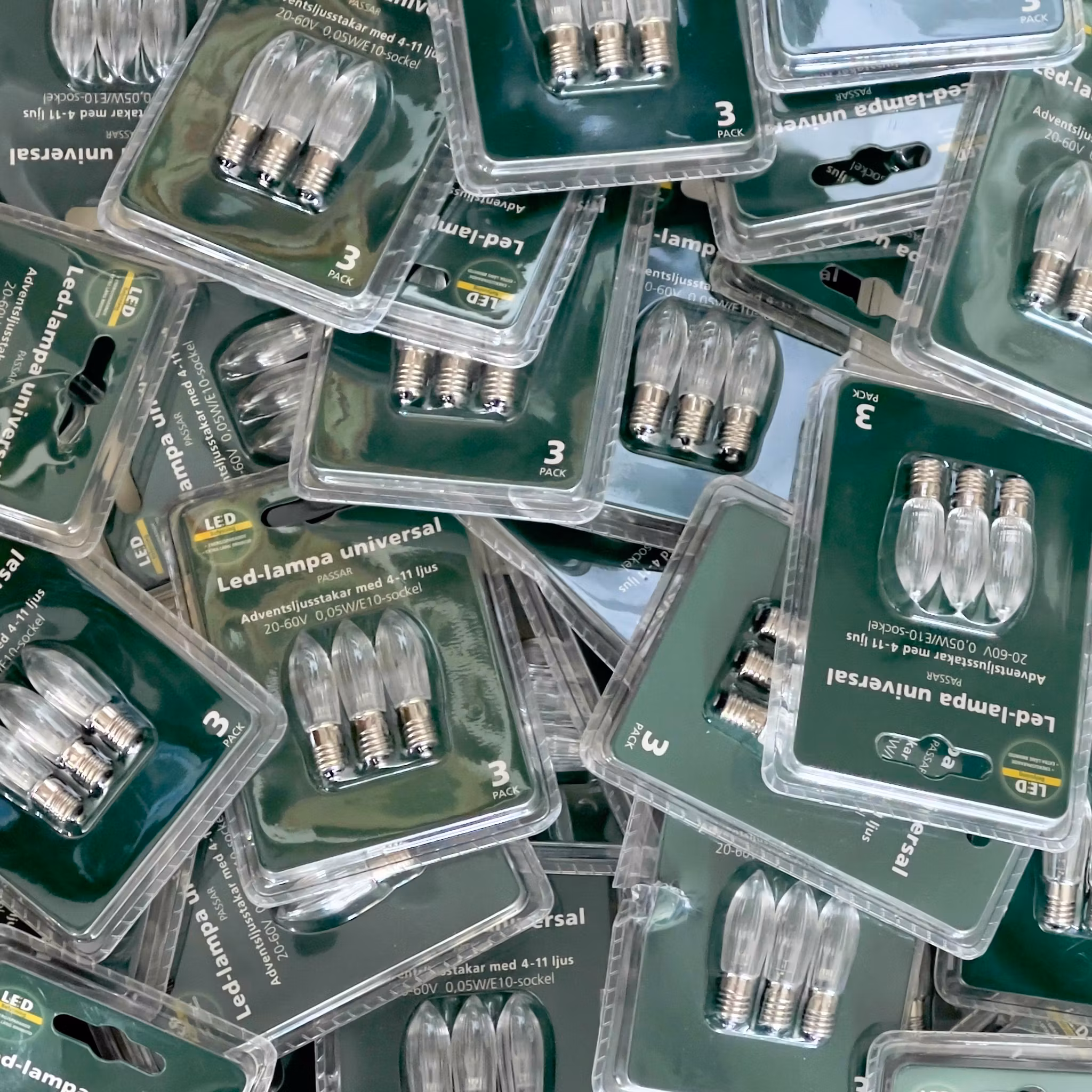 40x 3-pack, LED-lampor, Universal, Passar för Adventsljusstakar mm.